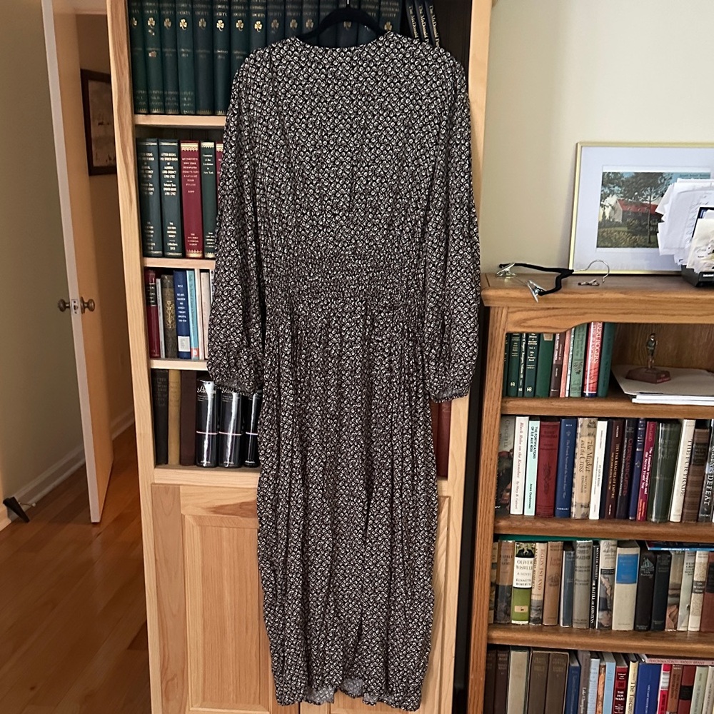 GAP Brown Floral V-Neck Midi Dress - Picture 3 of 3